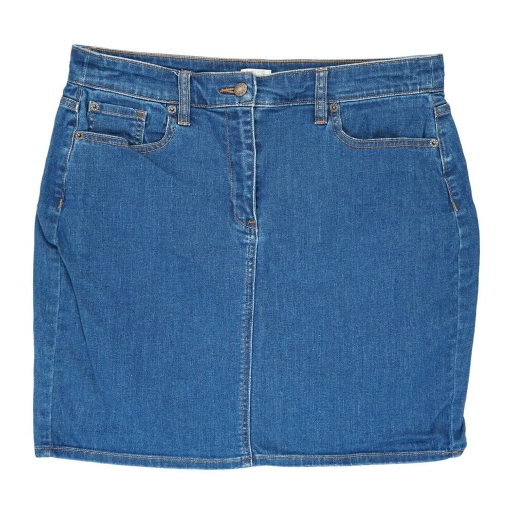 J Crew Women's Dark Blue Wash Denim 5 Pocket Straight Pencil Stretch Skirt Sz 31